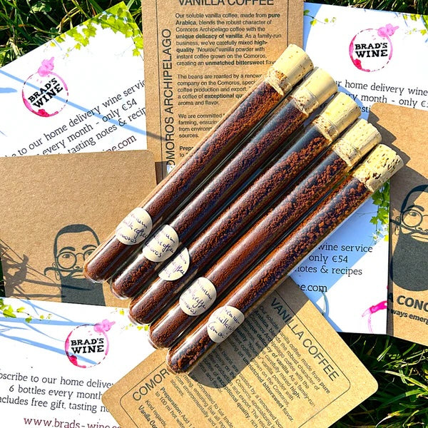 Free Vanilla Coffee in all Brad's September Subscription Wine Cases!