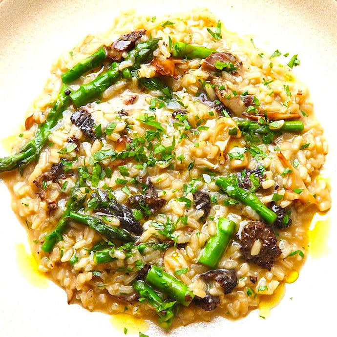 August Red Wine Recipe - Risotto with Asparagus, Mushroom and Chicken