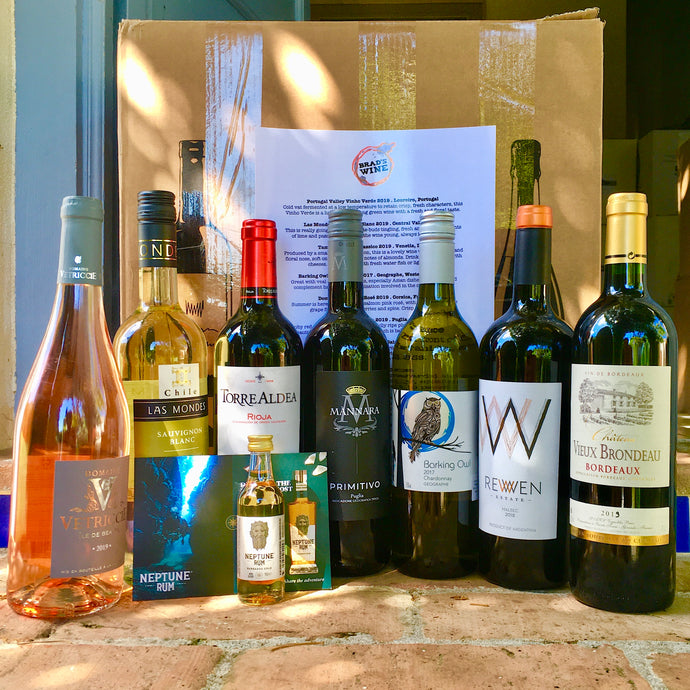 Brad's Wine August Subscription Case . Partnered with Neptune Rum
