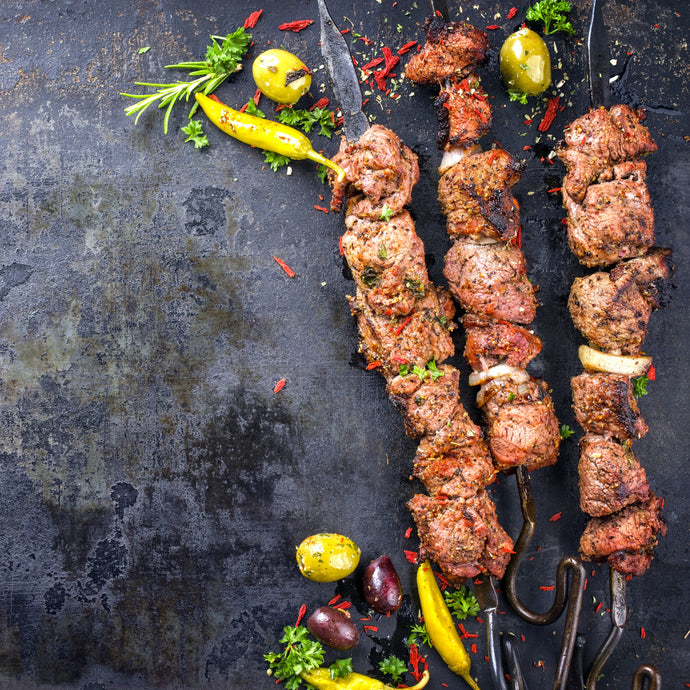 Wine & Food Pairing Recipes . Greek Lamb Souvlakia with Malbec